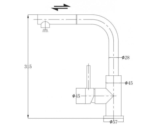 Смеситель для кухни Omnires Albany (AB1455IN) - 2
