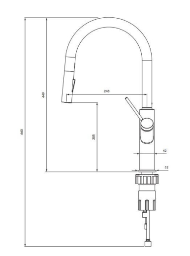 Змішувач для кухні Omnires Bend matt black (BE6455BL) - 2