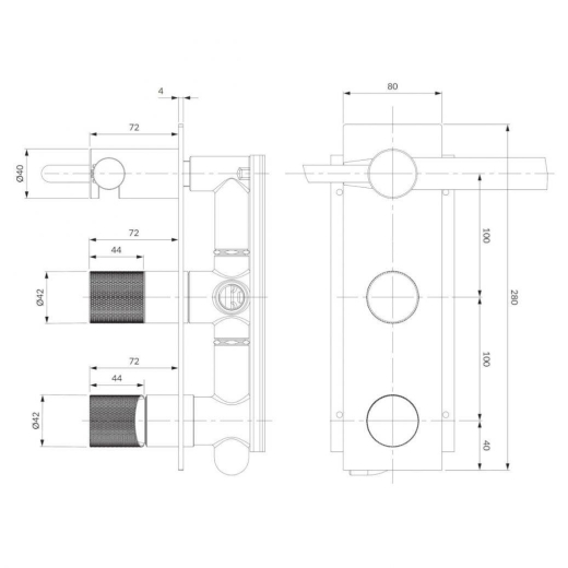 Смеситель для душа Omnires Contour скрытого монтажа, antracite (CT8035/1AT) - 2