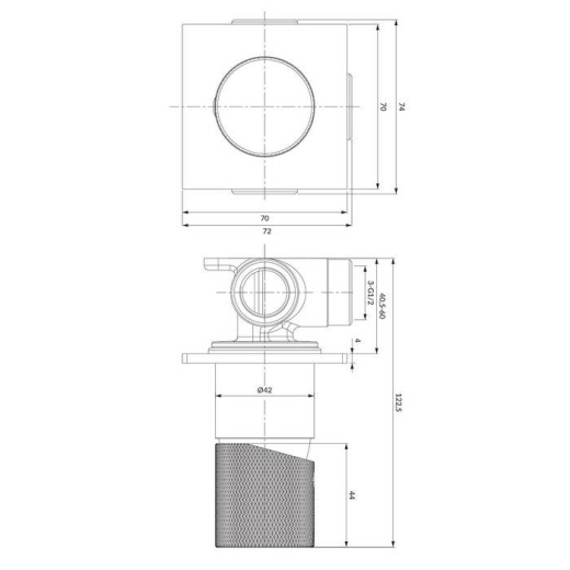 Смеситель для душа Omnires Contour скрытого монтажа, chrome (CT8045CR) - 2