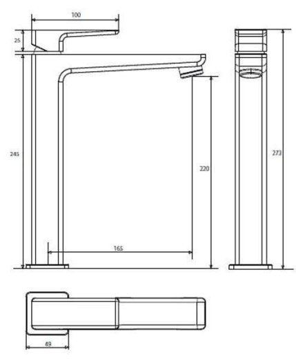 Смеситель для умывальника Omnires Parma chrome/white, высокий (PM7412CRB) - 3