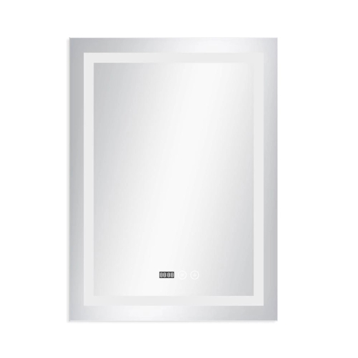 Зеркало с LED-подсветкой Touch Qtap Mideya с антизапотеванием, с часами, диммером, рег. яркости 700х800 (QT2078DCF7080W) - 1