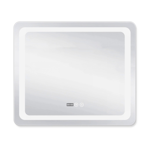Дзеркало з LED-підсвічуванням Touch Qtap Mideya 800x800, з антизапітнінням, годинником, диммером, рег. яскравості (QT2078NCF8080W) - 1
