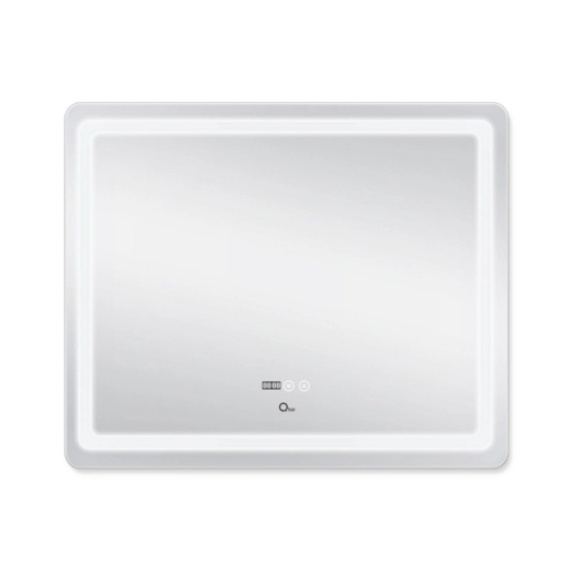 Зеркало с LED-подсветкой Touch Qtap Mideya 1000х700, с антизапотеванием, с часами, диммером, рег. яркости (QT2078NCF10070W) - 2