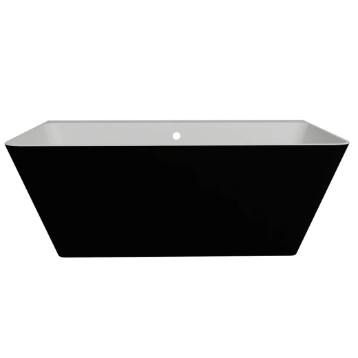 Ванна пристінна глянсова Amidicon Atlant 170х85 чорна з литого каменю ATLANT_PRYST_170_BLACK_HL - 1