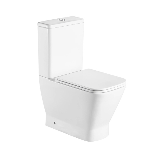 Унітаз підлоговий Qtap Cardinal Ultra Quiet гор. випуск, нижнє підведення, сидіння Slim Duroplast/ Soft-close/ Quick release 620x365x805 мм WHITE (QT04222168AUQ3W) - 1