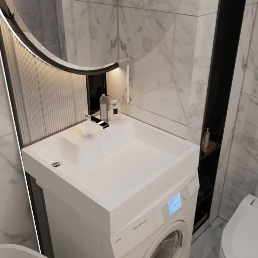 Умивальник Amidicon Breeze 600х600 матовий, над пральною машиною BREEZE_60_MAT - 3