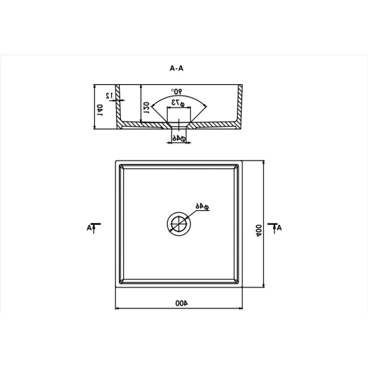 Умивальник Amidicon Ring 400х400 матовий, накладний RING_40_MAT - 2