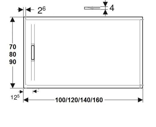 Душовий піддон Geberit Sestra 120x90, сірий (550.265.00.2) - 3
