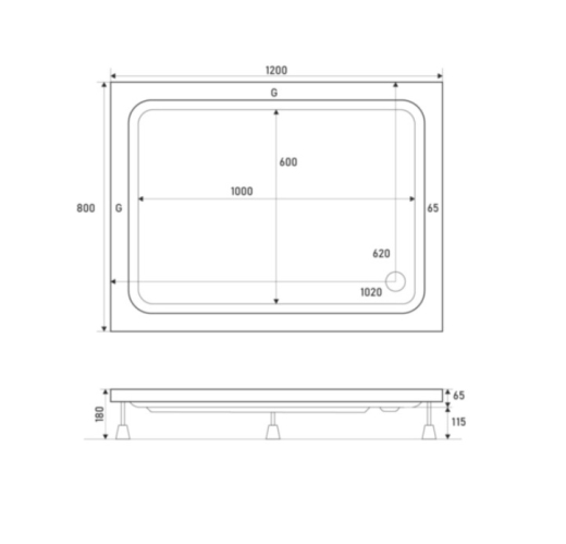 Душевой поддон SHOWER Beta 120x80 (С15190) - 2