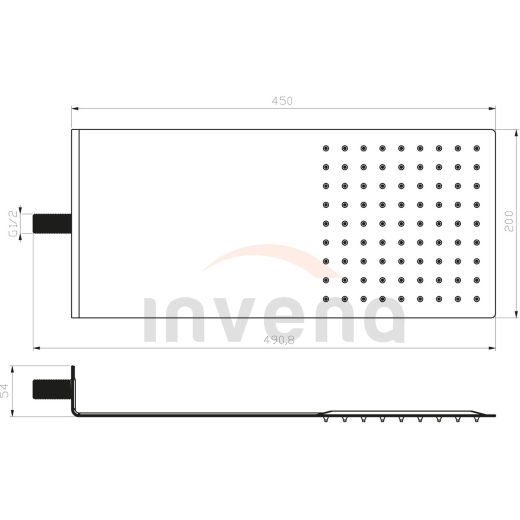 Верхний душ Invena хром SC-D1-040 - 2