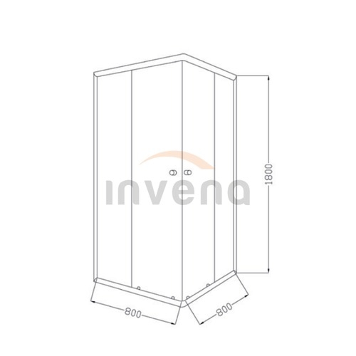 Душевая кабина Invena Parla 80х80 см, хром AK-48-185 - 3