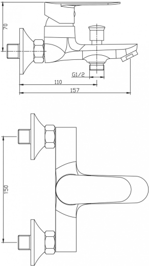 Смеситель для ванны Invena Esla, хром (BW-94-001) - 2