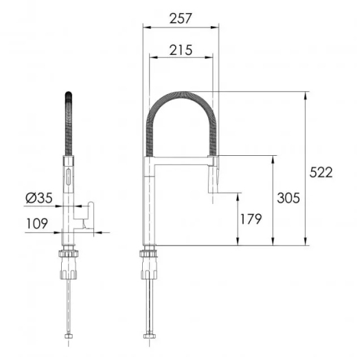 Смеситель для кухни Imprese Pivot SS черный матовый (f03408501SB) - 2