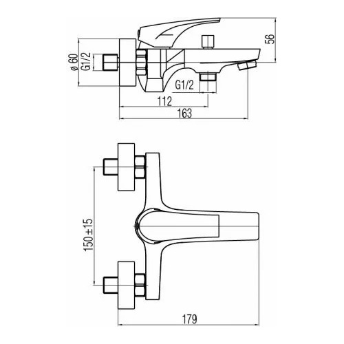 Смеситель для ванной VALVEX Sigma хром 2456110 - 2
