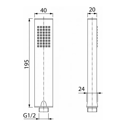 Душова лійка VALVEX Carre 195x40x2, хром 2328280 - 2