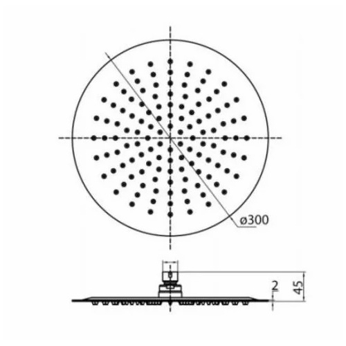 Верхний душ VALVEX Dione d=250 mm, без кронштейна, хром 2448410 - 2