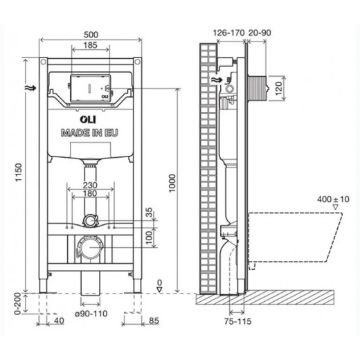 Инсталляция для унитаза OLI 120 Plus OlIPure (152972/880780) - 3