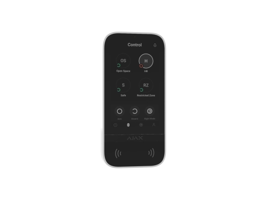 Клавіатура з сенсорним дисплеєм Ajax KeyPad TouchScreen, jeweller, бездротовий, білий (AJA000034514) - 2