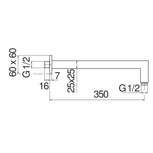 Кронштейн для верхнього душу NOBILI Mia/Seven/Components чорний 350мм (AD138/24BM) - 2