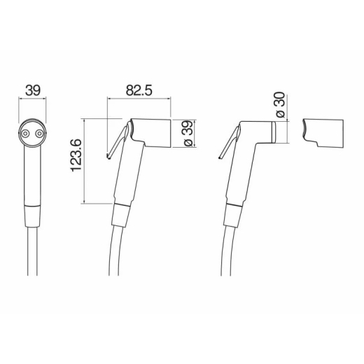 Гігієнічний душ NOBILI Sanitary Fittings чорний (AD146/51BM) - 2