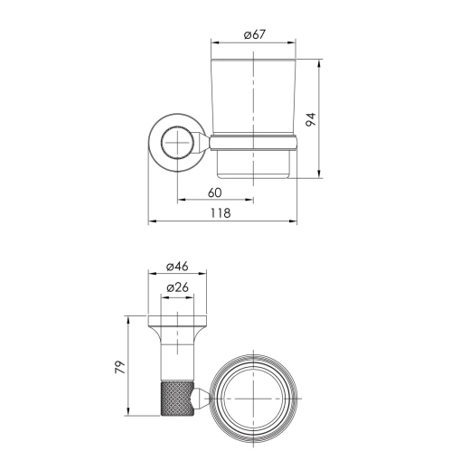 Стакан для зубных щеток Imprese Brenta, никель (ZMK081906230) - 2