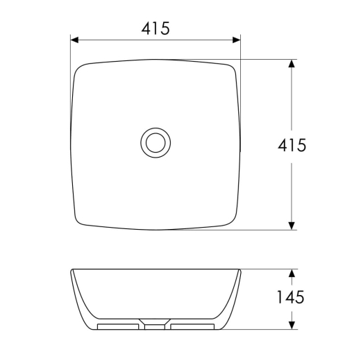 Умивальник накладний Imprese Black Edge 41 см (i11096) - 4