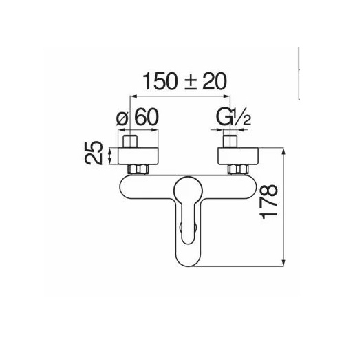 Смеситель для ванной NOBILI Abc без душевого гарнитура, хром AB87110/1CR - 3