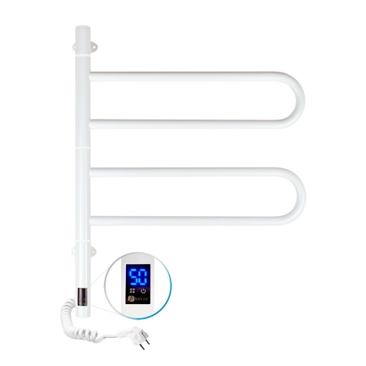 Полотенцесушитель электрический NAVIN Fouette 480х600 Sensor, белый, таймер (12-112033-4860) - 1