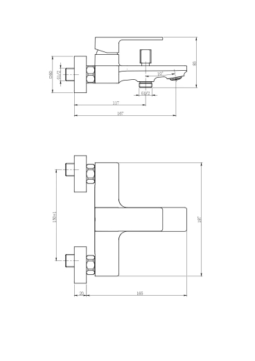 Змішувач для ванни Perla Robin білий (PBZ6204W) - 2