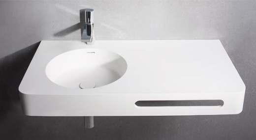 Підвісний кам'яний умивальник-стільниця Volle Solid Surface з рушником, 75x48, білий (13-40-742) - 2
