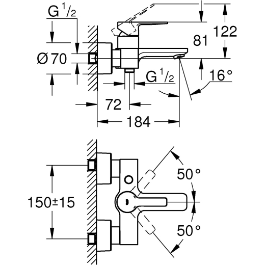 Смеситель для ванной GROHE Lineare хром (33849001) - 2
