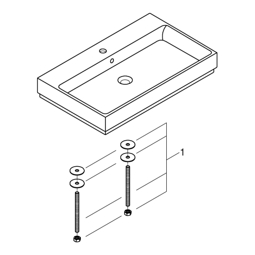 Умывальник GROHE Cube Ceramic 80 белый (3947600H) - 3