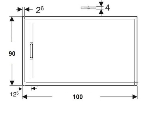Душовий піддон Geberit Sestra 100x90, білий (550.253.00.2) - 4