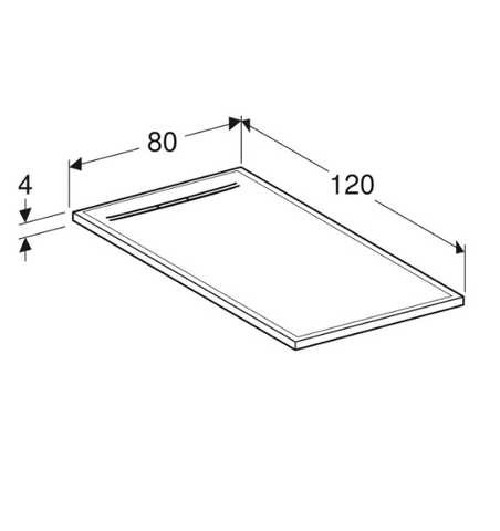 Душовий піддон Geberit Sestra 120x80, сірий (550.264.00.2) - 3