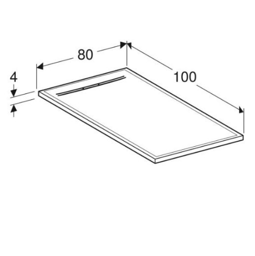 Душовий піддон Geberit Sestra 100x80, графіт (550.272.00.2) - 3
