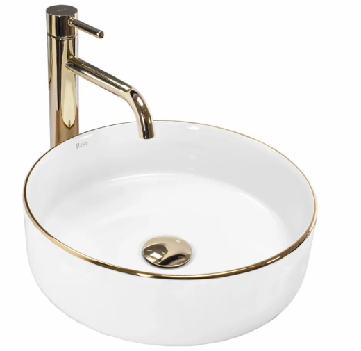 Умивальник Rea Sami GOLD EDGE накладний білий REA-U6211 - 1