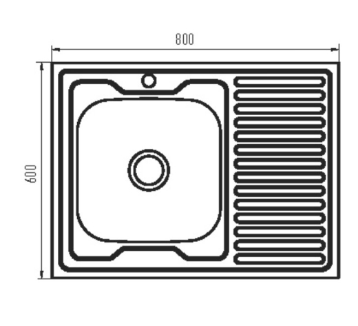 Мойка кухонная ZERIX Z8060L-08-180MD micro decor (ZS0605) - 3