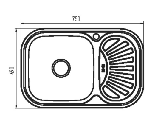 Мойка кухонная ZERIX Z7549-08-180MD micro decor (ZS0575) - 4