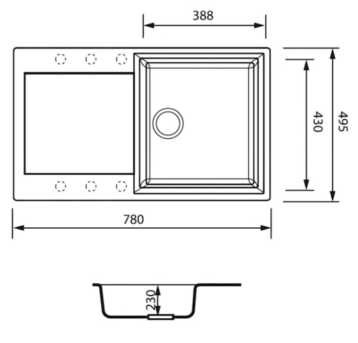 Мойка кухонная ZERIX ZS-7950S-03 Черная (ZX4580) - 4