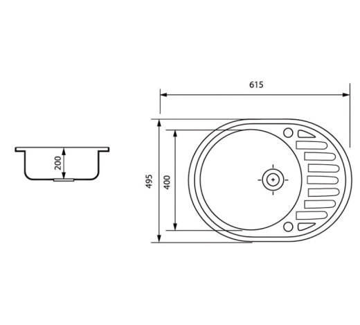 Мойка кухонная ZERIX ZS-6250R-03 Черная (ZX4548) - 4
