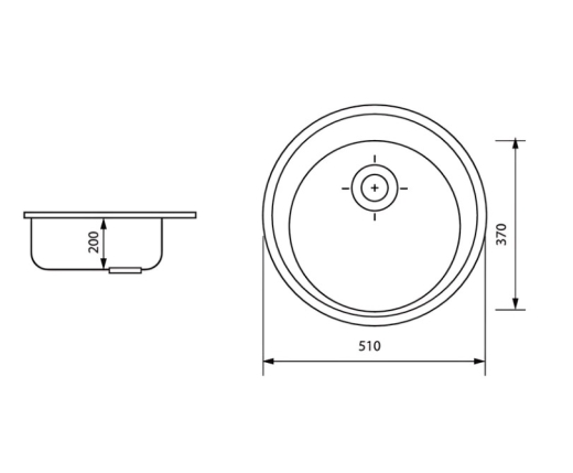 Мийка кухонна ZERIX ZS-510R-03 Чорна (ZX4532) - 4