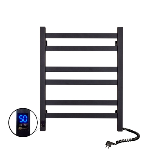 Сушка для рушників електрична NAVIN Авангард 480х600 Sensor, чорна, права, таймер (12-228053-4860) - 1