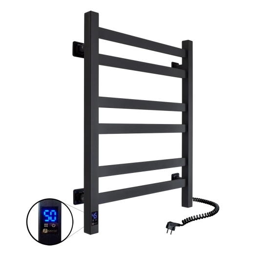 Сушка для рушників електрична NAVIN Авангард 480х600 Sensor, чорна, права, таймер (12-228053-4860) - 2