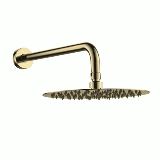 Верхний душ с держателем Volle Cascada R100 305мм, cepillado oro (1586.180215) - 1