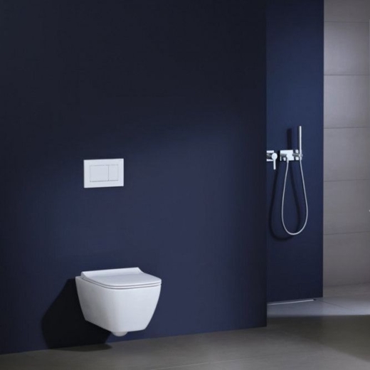 Унітаз підвісний Geberit Smyle Square Rimfree із кришкою soft close, тип Sandwich, білий (500.685.01.1) - 2
