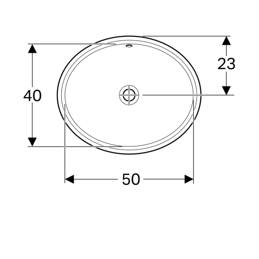 Умивальник вбудований Geberit VariForm, 50х40 (500.753.01.2) - 2