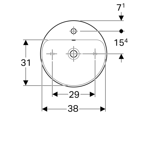 Умивальник на стільницю Geberit VariForm 45 (500.769.01.2) - 4