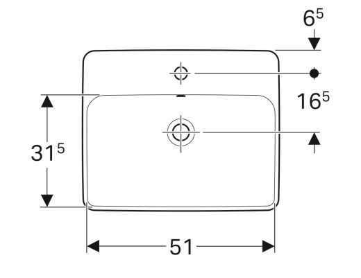 Умивальник накладний Geberit VariForm 55х45 (500.741.01.2) - 2
