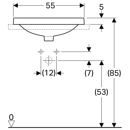 Умивальник накладний Geberit VariForm 55х45 (500.741.01.2) - 3